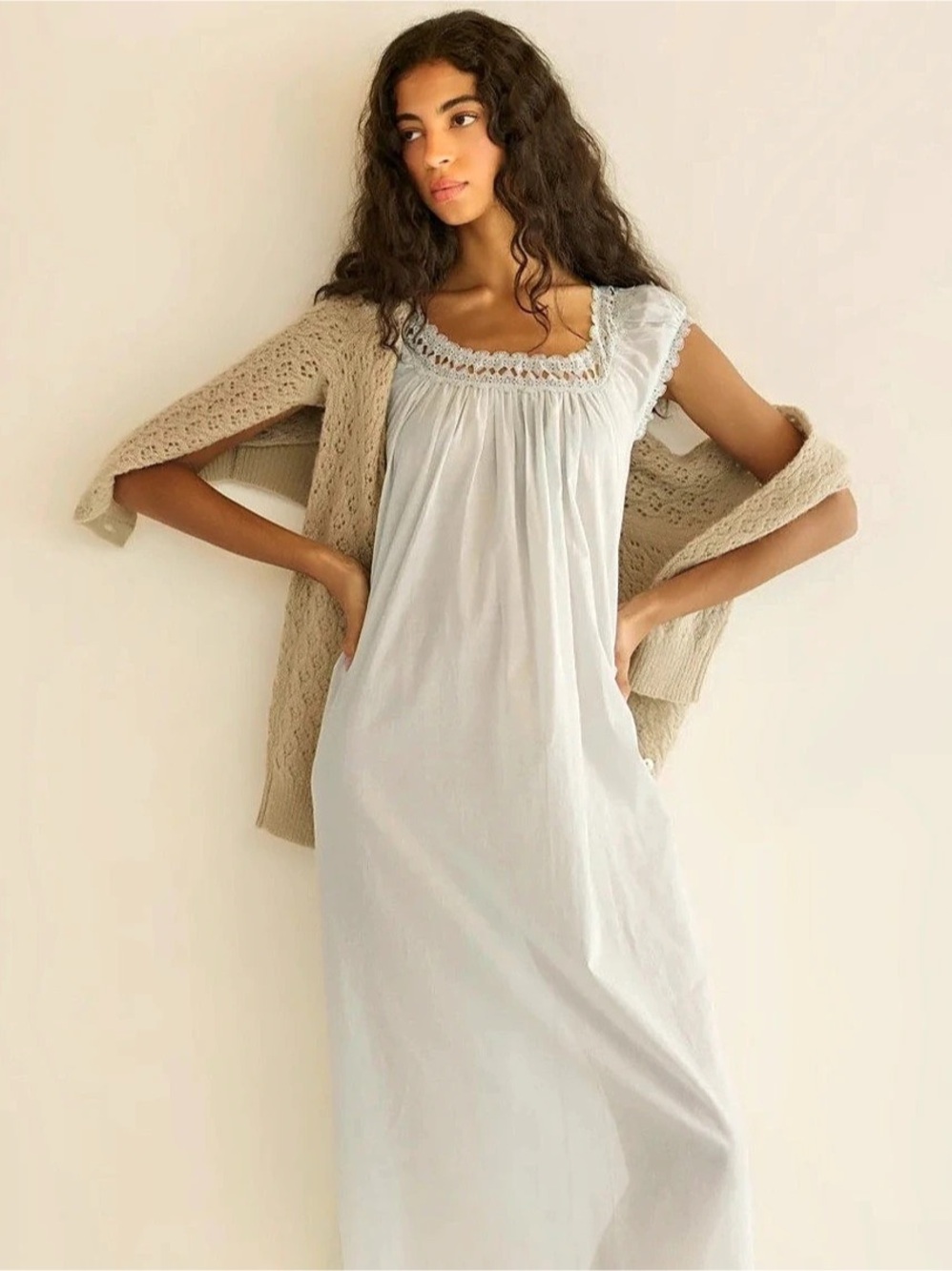DOEN Lucilia Midi Nightgown in Rain Drop